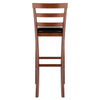 Simone 2-Pc Cushion Ladder-back Bar Stool Set Black and Walnut WIN-94079