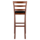 Simone 2-Pc Cushion Ladder-back Bar Stool Set Black and Walnut WIN-94079