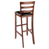 Simone 2-Pc Cushion Ladder-back Bar Stool Set Black and Walnut WIN-94079
