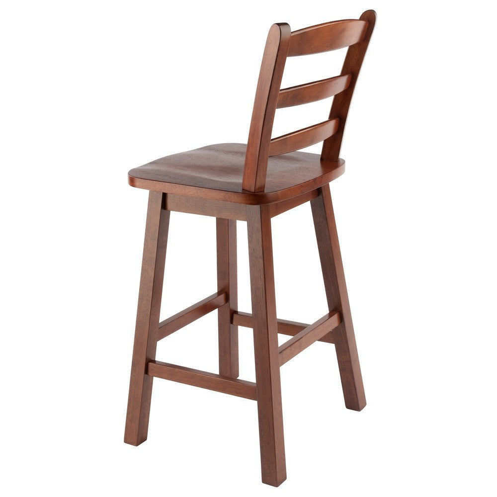 Scalera Ladder-back Swivel Seat Counter Stool Walnut WIN-94104