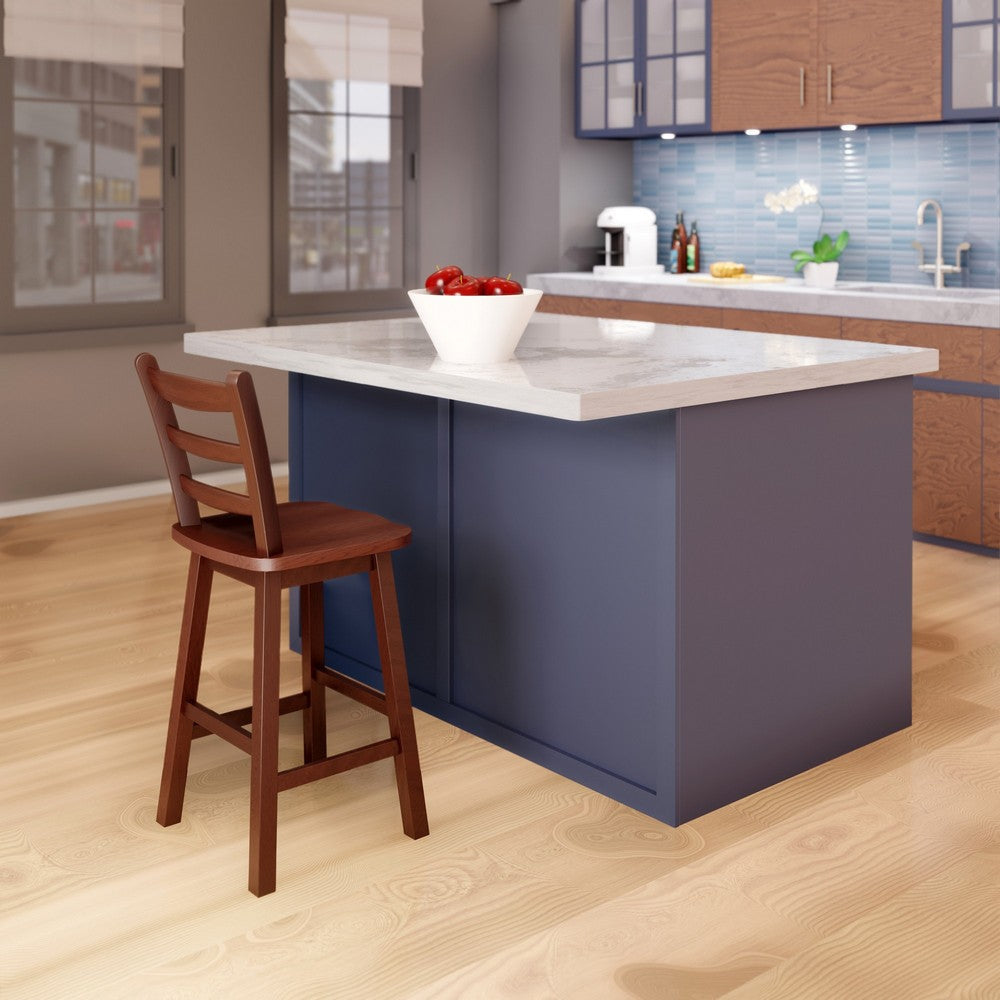 Scalera Ladder-back Swivel Seat Counter Stool Walnut WIN-94104