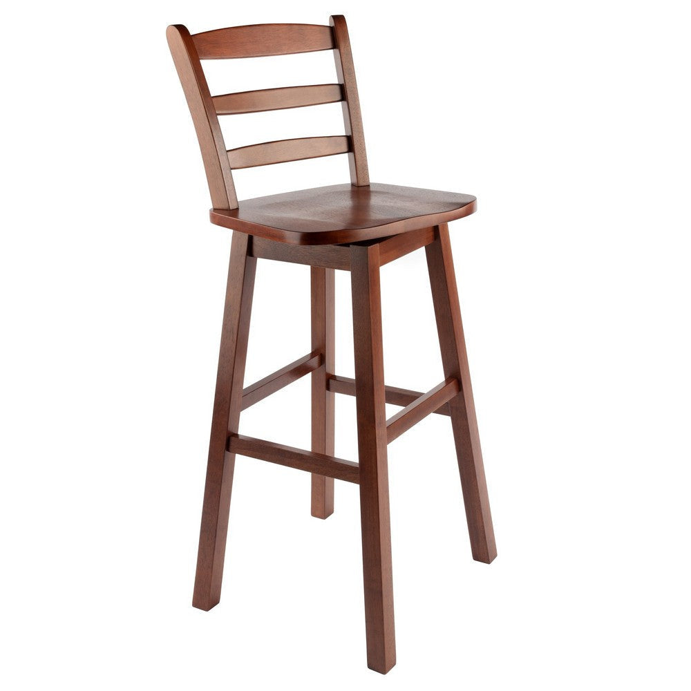 Scalera Ladder-back Swivel Seat Bar Stool Walnut WIN-94109