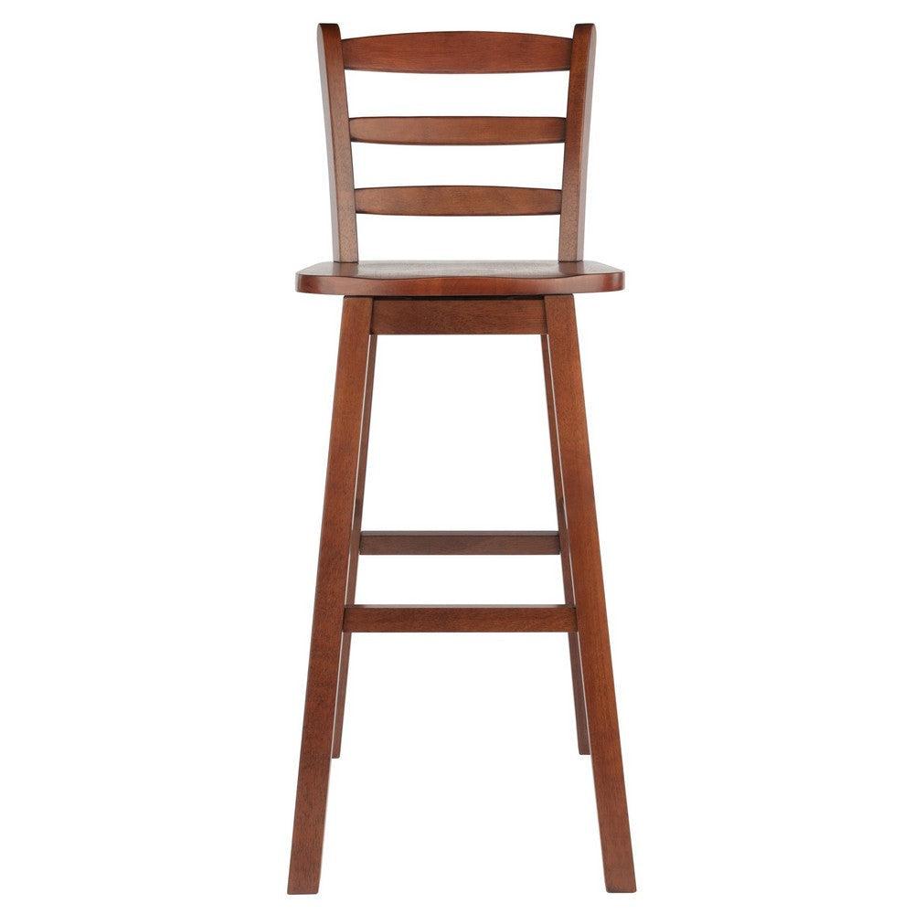 Scalera Ladder-back Swivel Seat Bar Stool Walnut WIN-94109