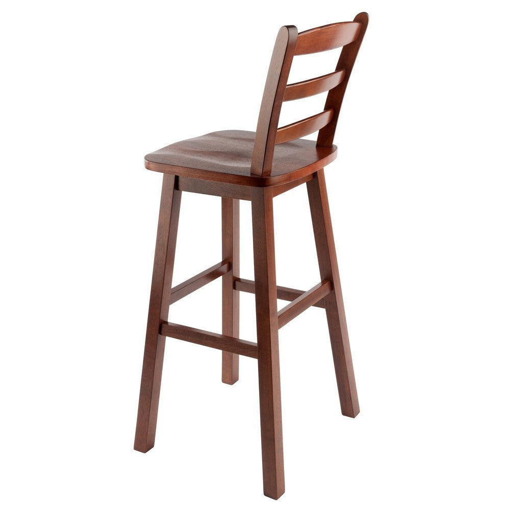 Scalera Ladder-back Swivel Seat Bar Stool Walnut WIN-94109