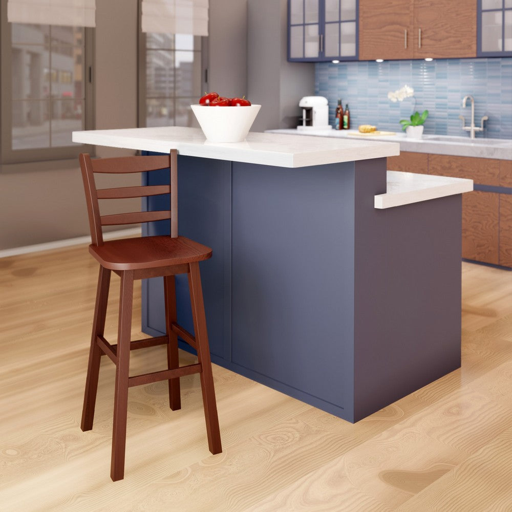 Scalera Ladder-back Swivel Seat Bar Stool Walnut WIN-94109