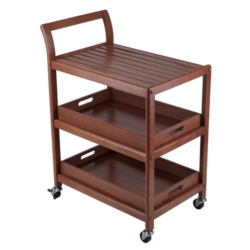 Albert 3-Tier Entertainment Cart, Walnut