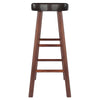 Maria 2-Pc Cushion Seat Bar Stool Set Espresso and Walnut WIN-94200