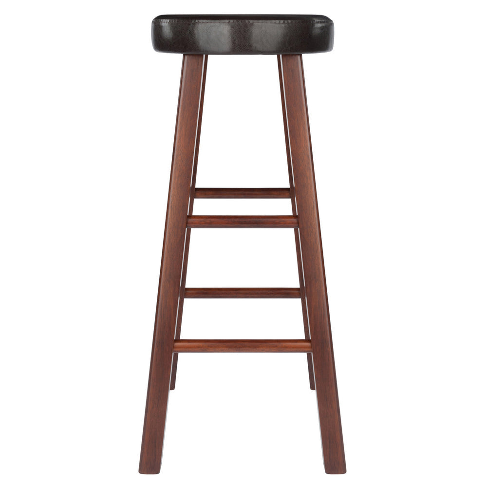 Maria 2-Pc Cushion Seat Bar Stool Set Espresso and Walnut WIN-94200
