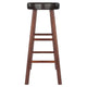 Maria 2-Pc Cushion Seat Bar Stool Set Espresso and Walnut WIN-94200