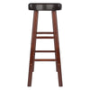 Maria 2-Pc Cushion Seat Bar Stool Set Espresso and Walnut WIN-94200