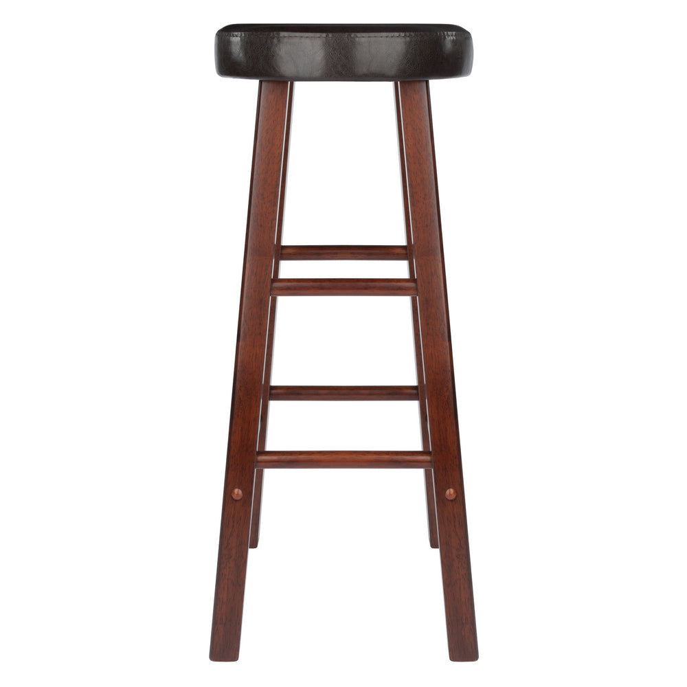 Maria 2-Pc Cushion Seat Bar Stool Set Espresso and Walnut WIN-94200