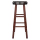 Maria 2-Pc Cushion Seat Bar Stool Set Espresso and Walnut WIN-94200