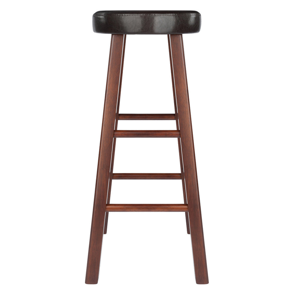 Maria 2-Pc Cushion Seat Bar Stool Set Espresso and Walnut WIN-94200