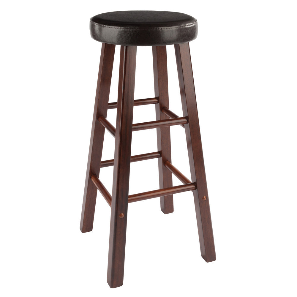 Maria 2-Pc Cushion Seat Bar Stool Set Espresso and Walnut WIN-94200