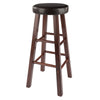 Maria 2-Pc Cushion Seat Bar Stool Set Espresso and Walnut WIN-94200