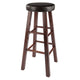 Maria 2-Pc Cushion Seat Bar Stool Set Espresso and Walnut WIN-94200