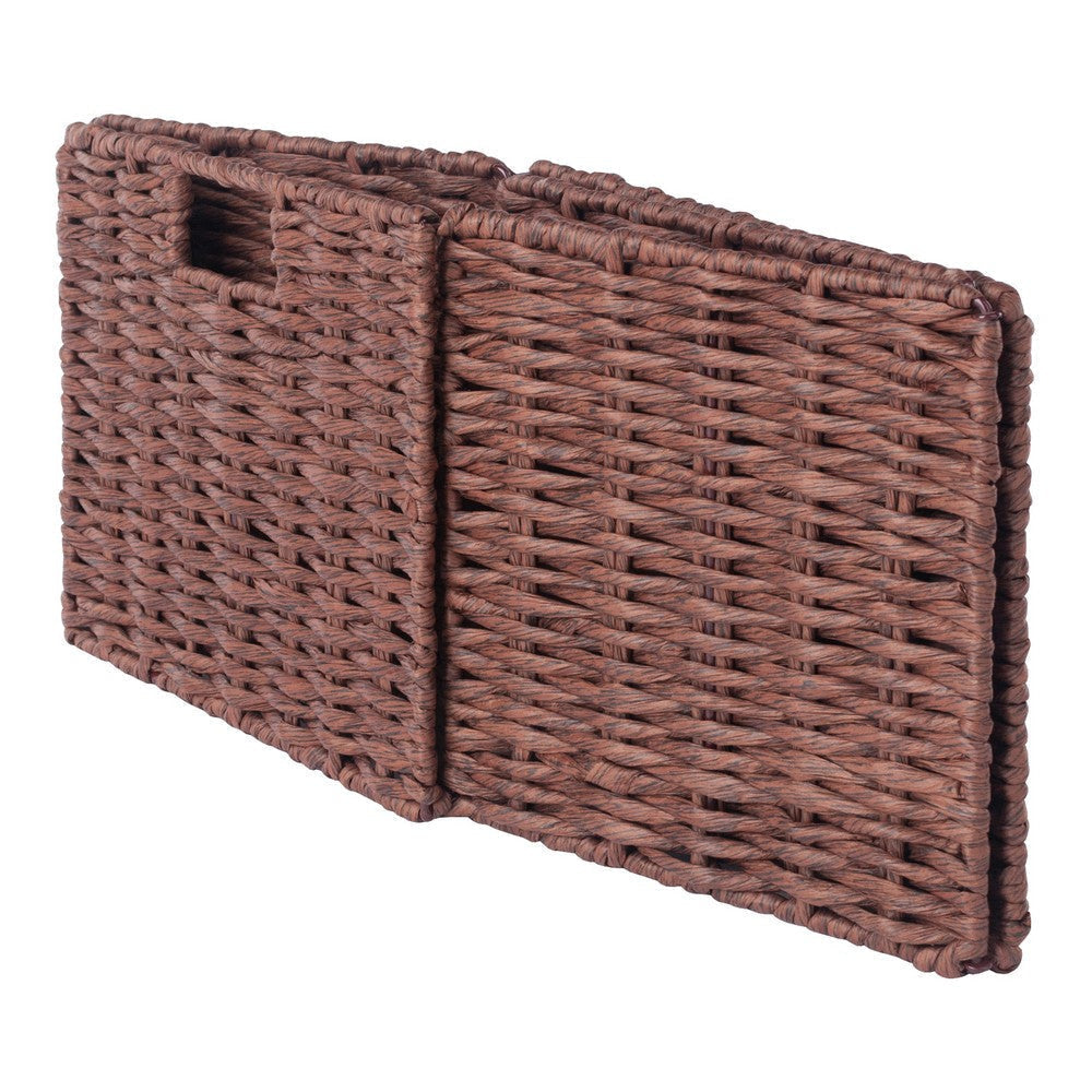 Tessa 2-Pc Foldable Woven Rope Basket Set Walnut WIN-94211