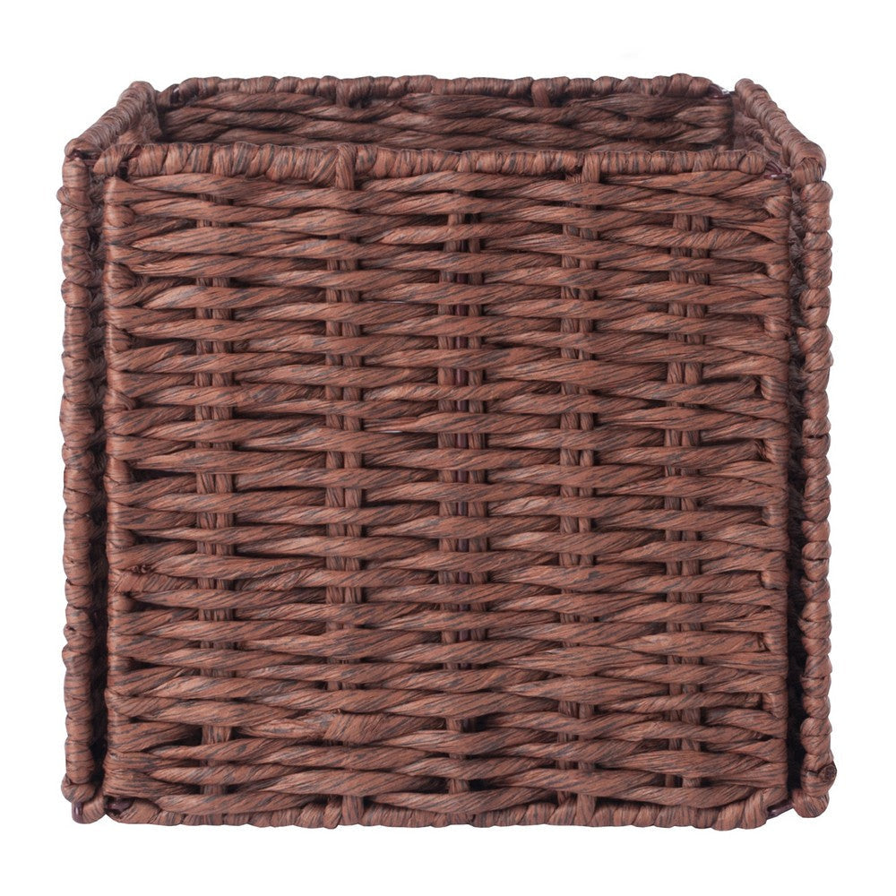 Tessa 2-Pc Foldable Woven Rope Basket Set Walnut WIN-94211