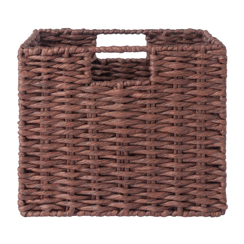 Tessa 2-Pc Foldable Woven Rope Basket Set Walnut WIN-94211