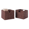 Tessa 2-Pc Foldable Woven Rope Basket Set Walnut WIN-94211