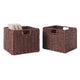 Tessa 2-Pc Foldable Woven Rope Basket Set Walnut WIN-94211
