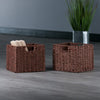 Tessa 2-Pc Foldable Woven Rope Basket Set, Walnut