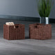 Tessa 2-Pc Foldable Woven Rope Basket Set, Walnut