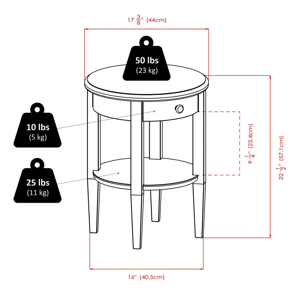 Concord Round End Table Walnut WIN-94217