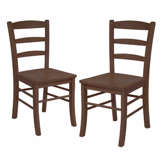 Benjamin 2-Pc Ladder-back Chair Set, Walnut