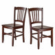 Madison 2-Pc Slat-back Chair Set, Walnut