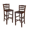 Benjamin 2-Pc Ladder-back Bar Stool Set, Walnut