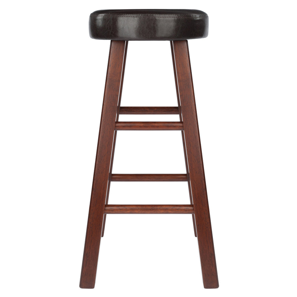 Maria 2-Pc Cushion Seat Counter Stool Set Espresso and Walnut WIN-94277