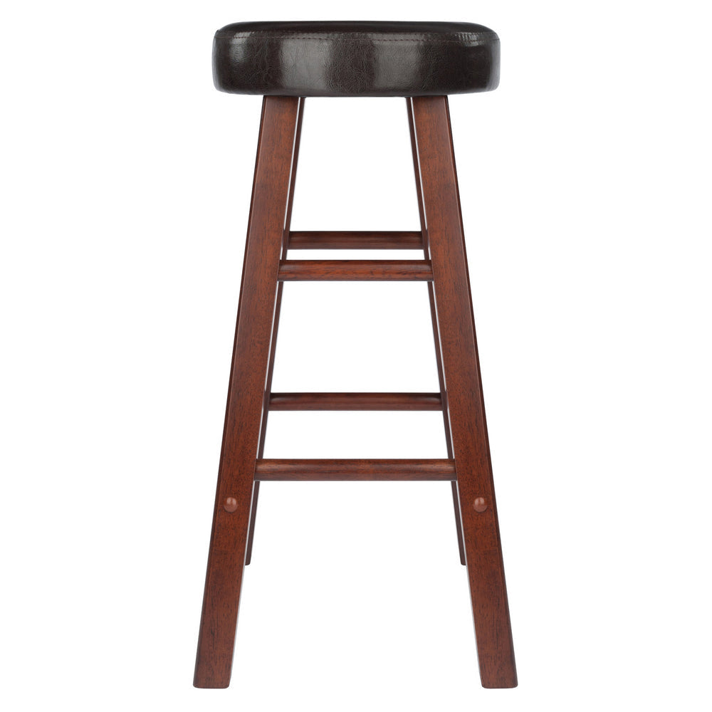 Maria 2-Pc Cushion Seat Counter Stool Set Espresso and Walnut WIN-94277