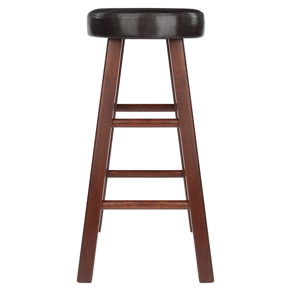 Maria 2-Pc Cushion Seat Counter Stool Set Espresso and Walnut WIN-94277