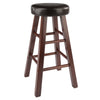 Maria 2-Pc Cushion Seat Counter Stool Set Espresso and Walnut WIN-94277