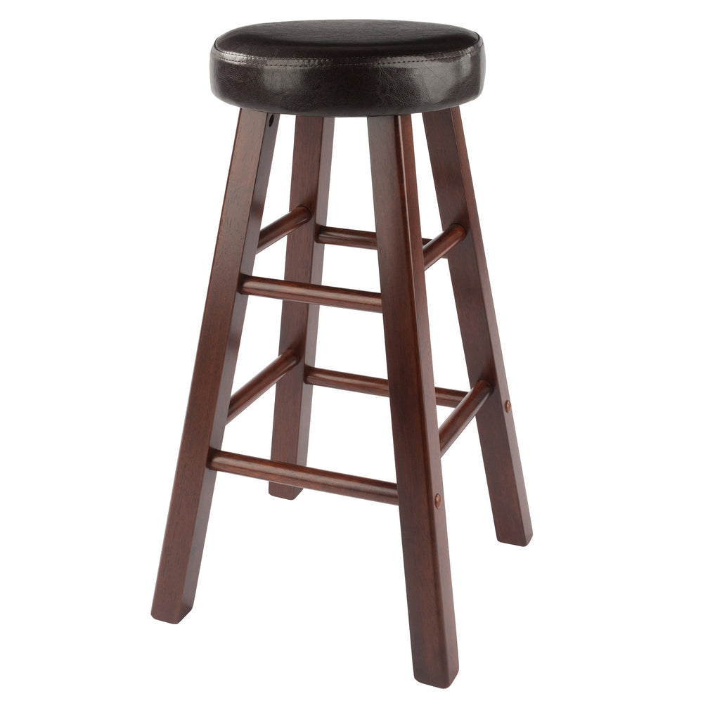 Maria 2-Pc Cushion Seat Counter Stool Set Espresso and Walnut WIN-94277