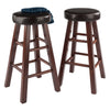 Maria 2-Pc Cushion Seat Counter Stool Set Espresso and Walnut WIN-94277