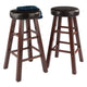 Maria 2-Pc Cushion Seat Counter Stool Set Espresso and Walnut WIN-94277