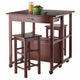 Fremont 3-Pc Space Saver with Tuck-away Stools Walnut WIN-94331