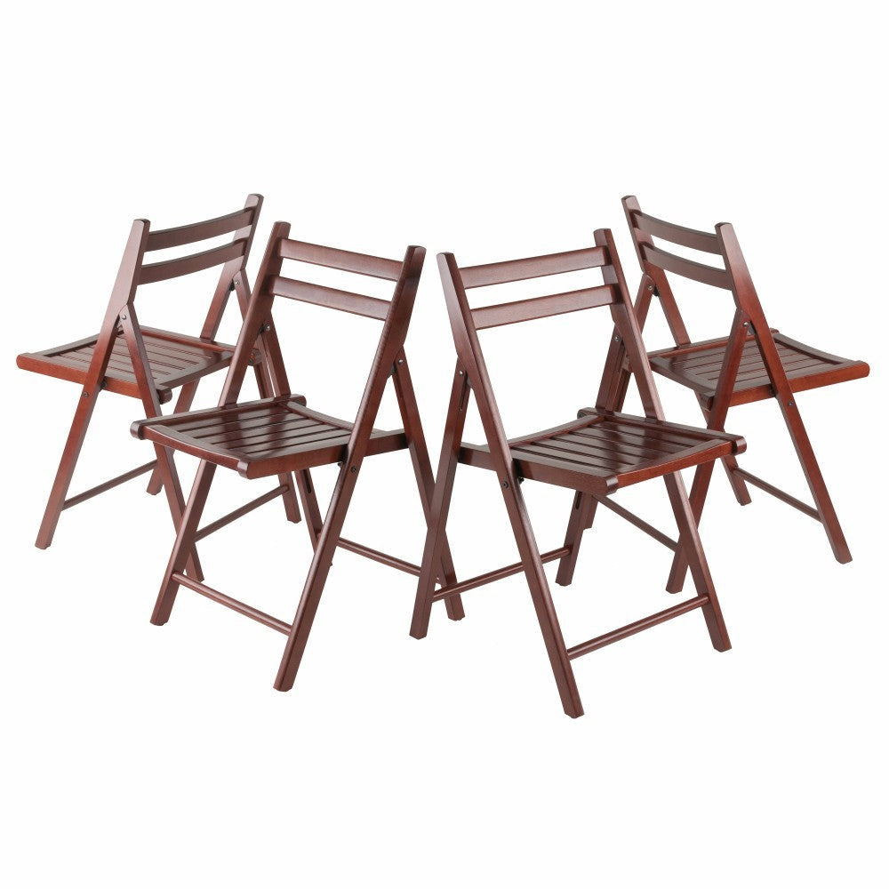 Robin 4-Pc Folding Chair Set Walnut WIN-94415