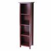 Milan Narrow 4-Section Storage Shelf, Walnut