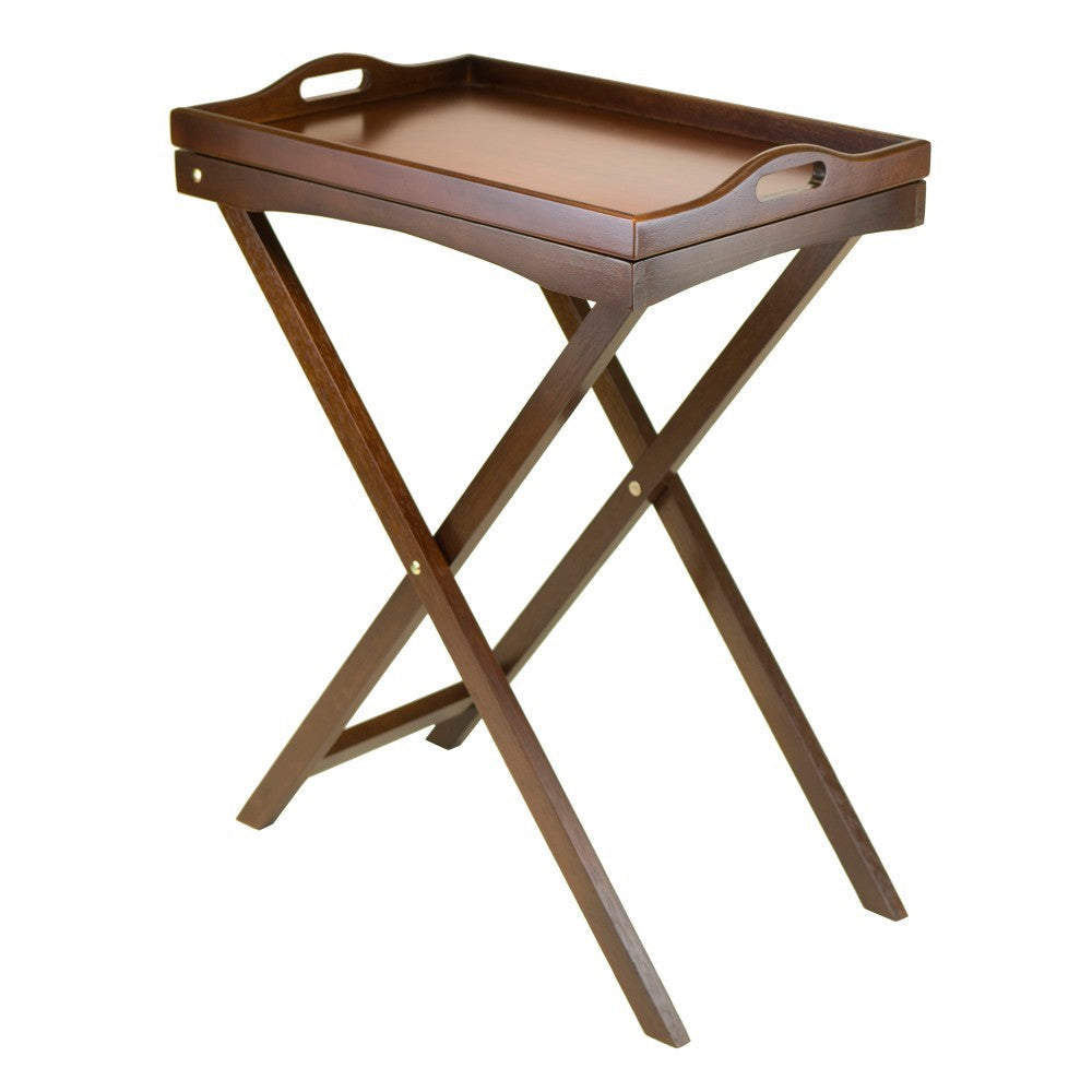 Devon Butler TV Table with Serving Tray, Walnut