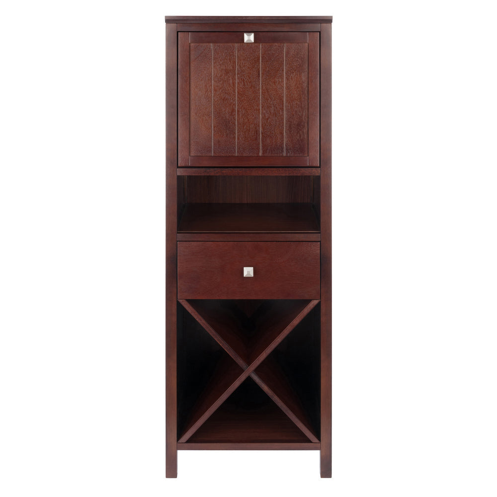 Brooke Jelly 4-Section Cupboard Wine Storage Walnut WIN-94443