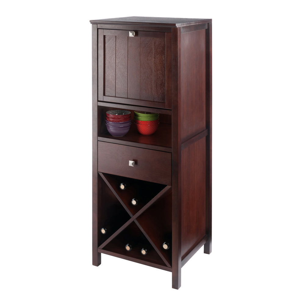 Brooke Jelly 4-Section Cupboard Wine Storage Walnut WIN-94443