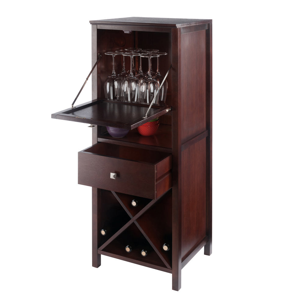 Brooke Jelly 4-Section Cupboard Wine Storage Walnut WIN-94443
