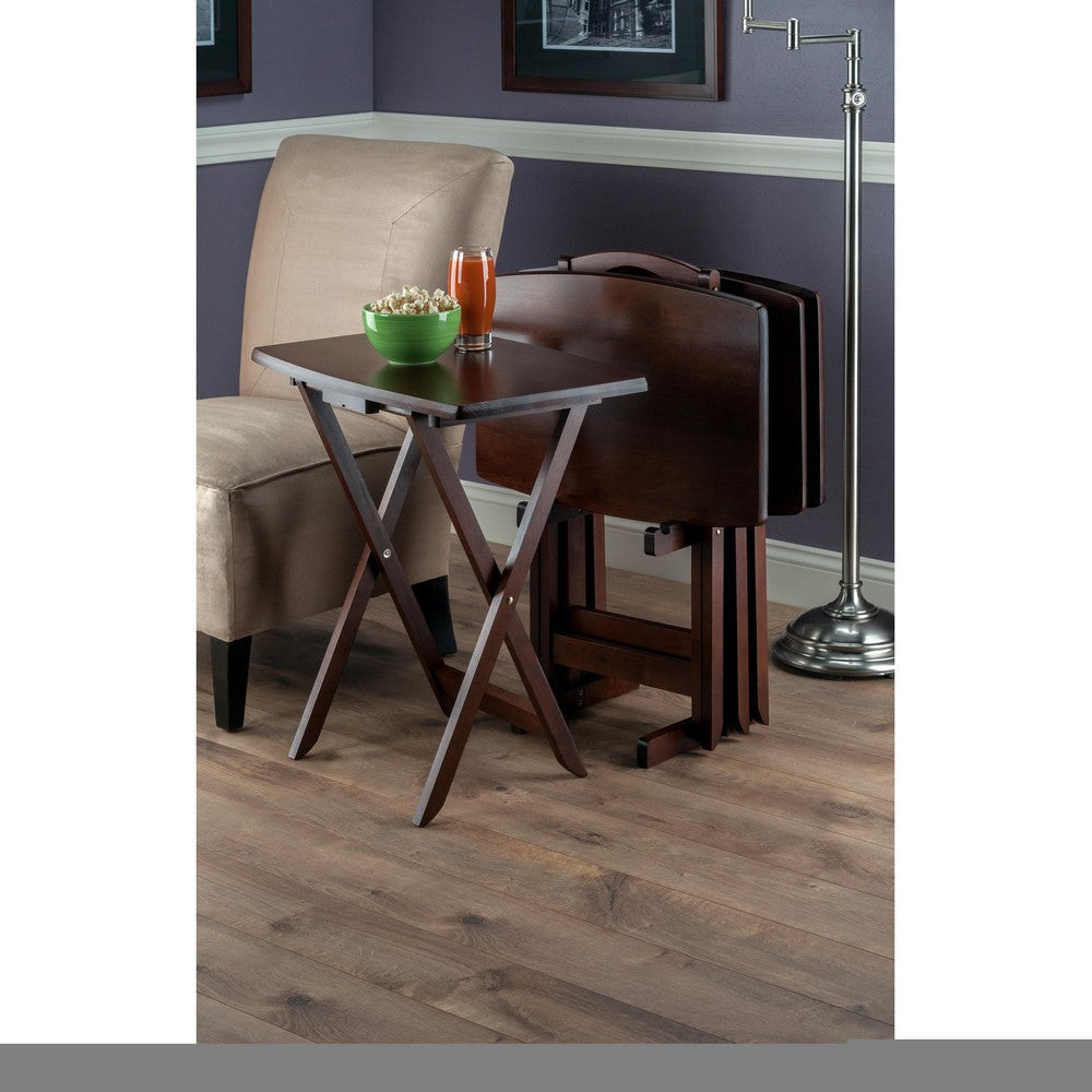 Dylan 5-Pc Oversized Snack Table Set Walnut WIN-94517