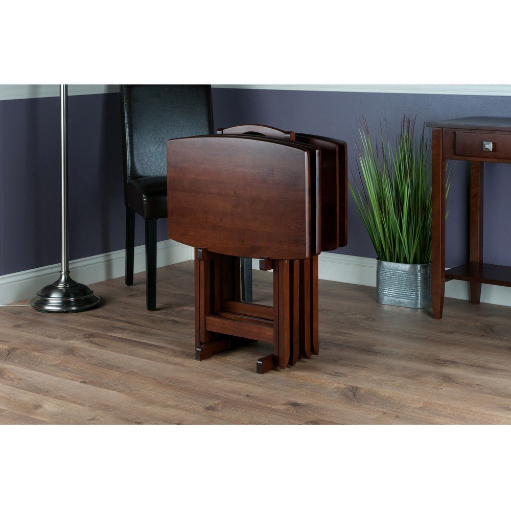 Dylan 5-Pc Oversized Snack Table Set, Walnut