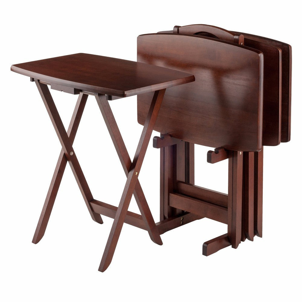 Dylan 5-Pc Oversized Snack Table Set, Walnut