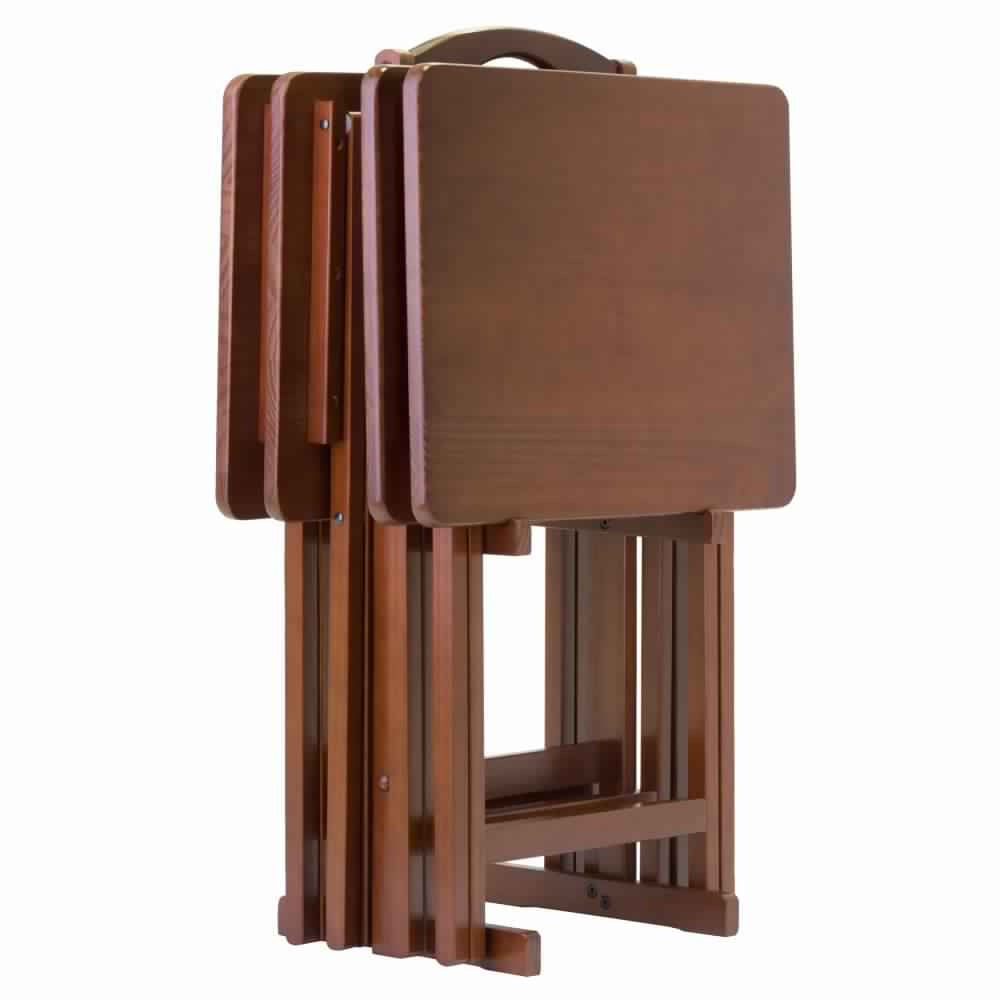 Alex 5-Pc Snack Table Set Walnut WIN-94533