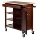 Marissa Kitchen Utility Cart Natural & Walnut WIN-94543